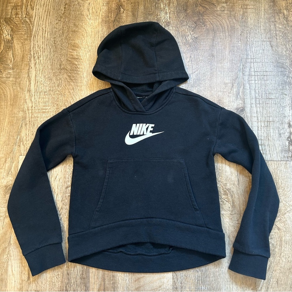 Nike Black Hoodie Boy Size 6 Back To School Warm Cozy